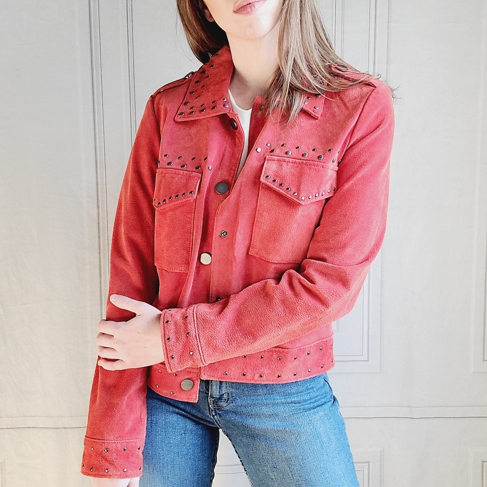 Bagatelle NYC Suede Studded Jacket